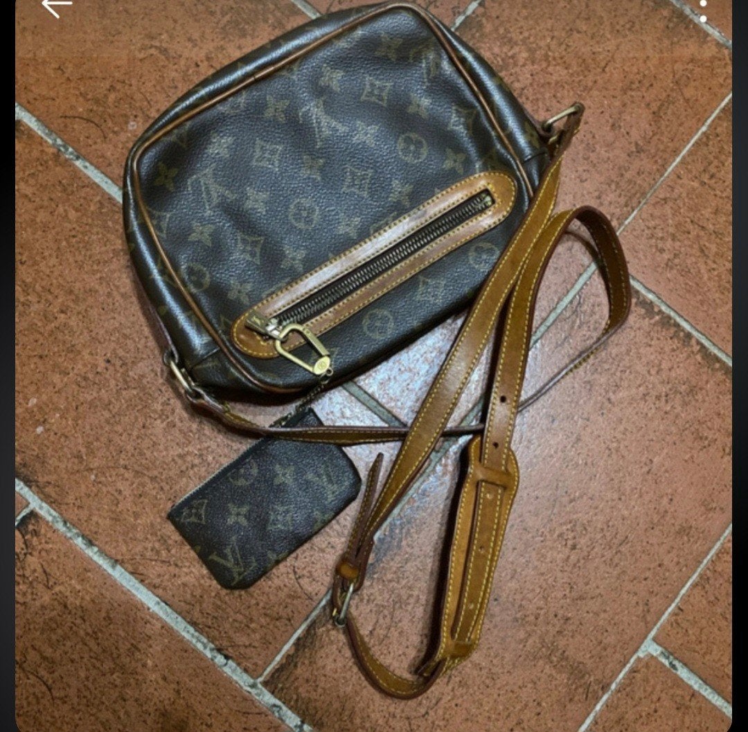 Vintage Louis Vuitton Crossbodytas met Cardholder, Ophalen of Verzenden, Gebruikt, Bruin, Schoudertasje