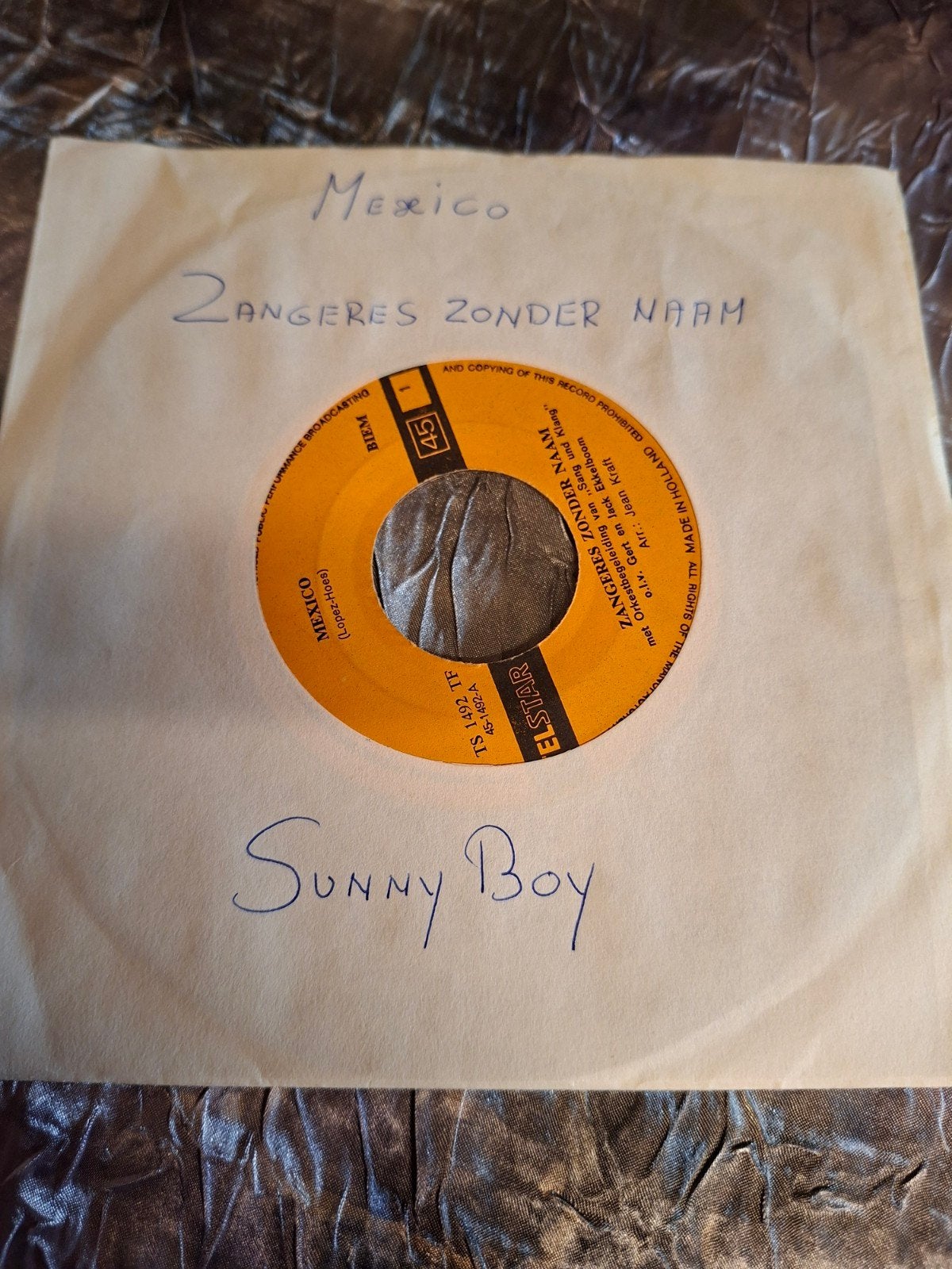 Zangeres Zonder Naam - Mexico / Sunny Boy 7 inch single, Gebruikt, 7 inch, Ophalen of Verzenden, EP