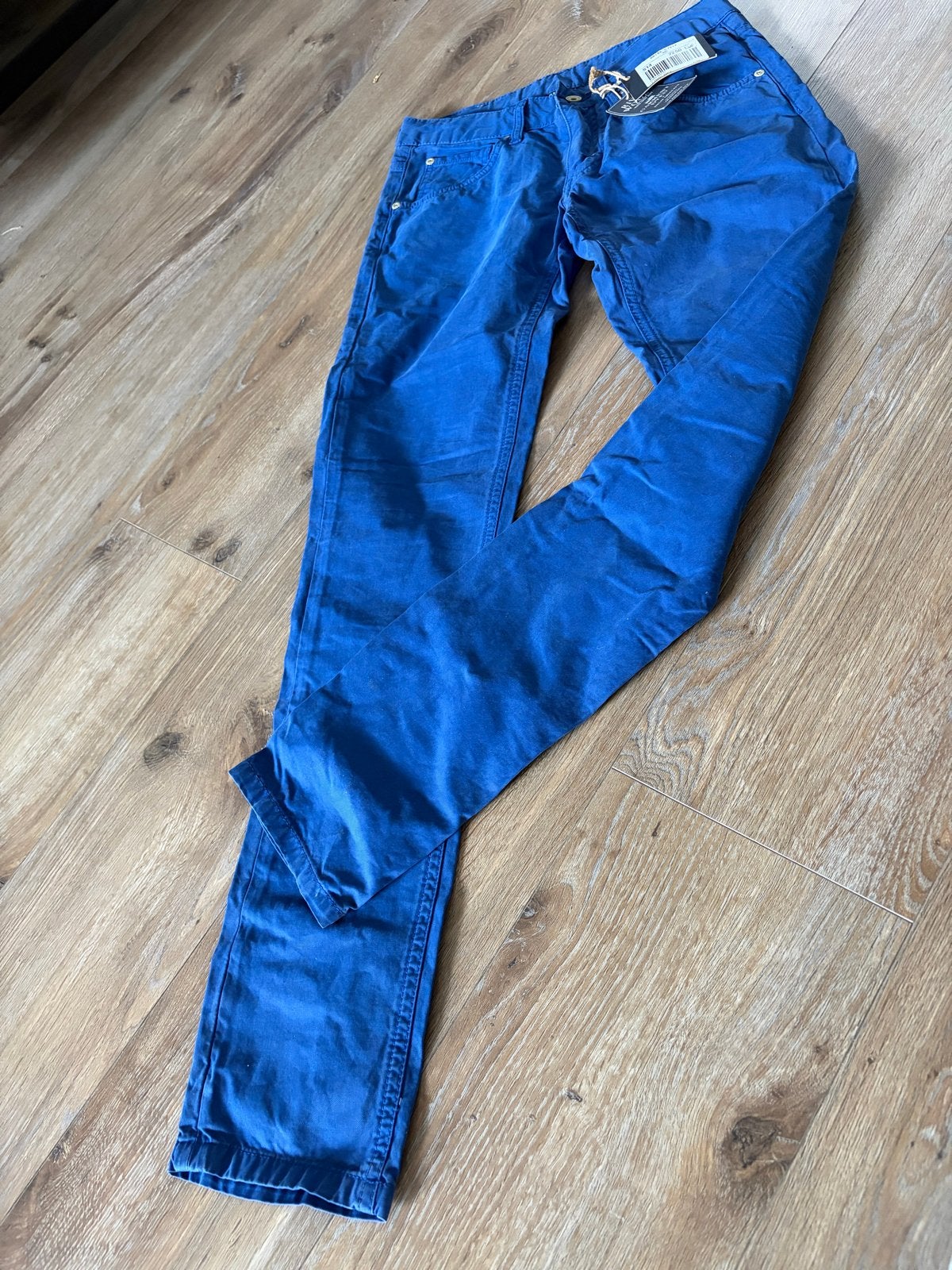 River Woods Garment Dyed Broek - Maat 14 (S), Blauw, Nieuw, Ophalen of Verzenden, Maat 36 (S)