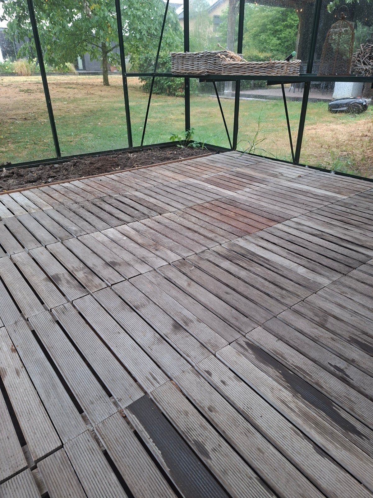 36 Houten vlondertegels voor terras of balkon, Tuin en Terras, Ophalen of Verzenden, Gebruikt, Hout
