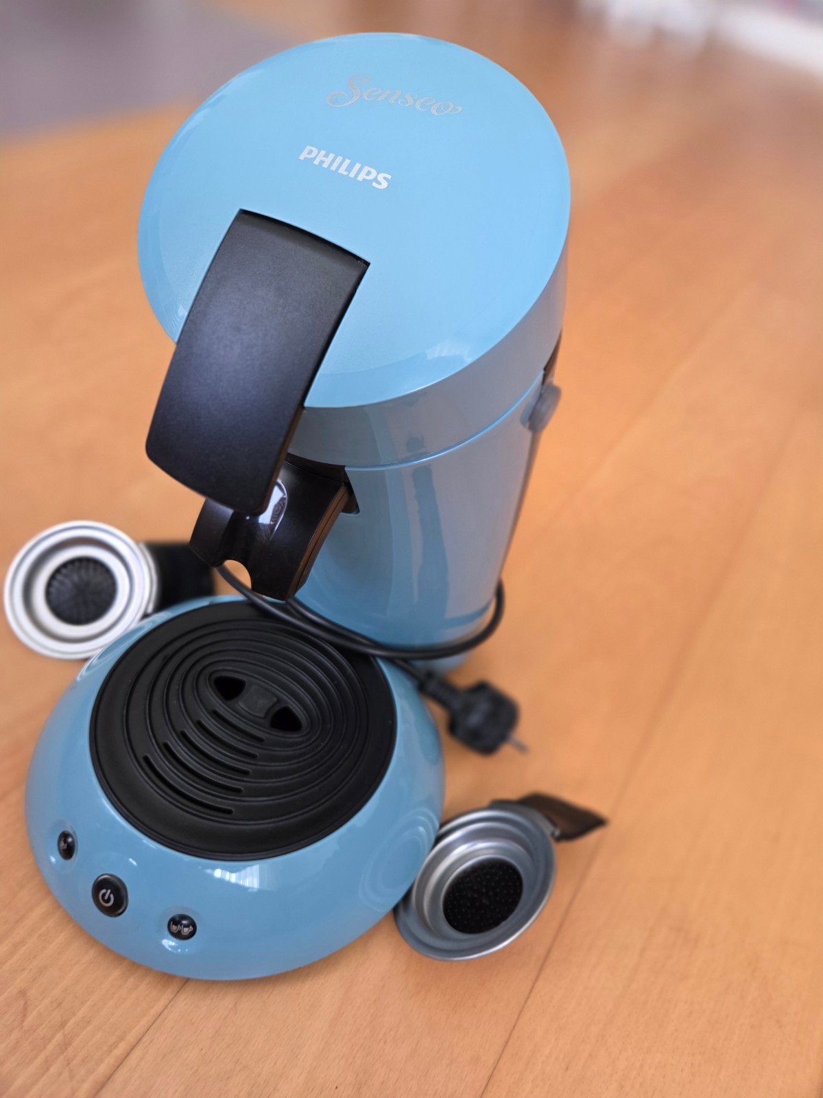 Philips Senseo HD6553 Koffiepadapparaat - Blauw (defect), Gebruikt, Koffiemachine, Ophalen of Verzenden, 2 tot 4 kopjes
