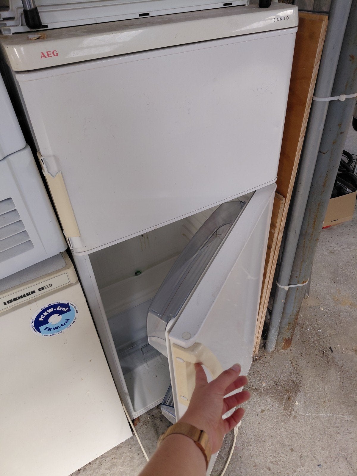 koel vries combi - handvaten afgebroken, Witgoed en Apparatuur, Koelkasten en IJskasten, Ophalen, Gebruikt, 120 tot 140 cm, 100 tot 150 liter