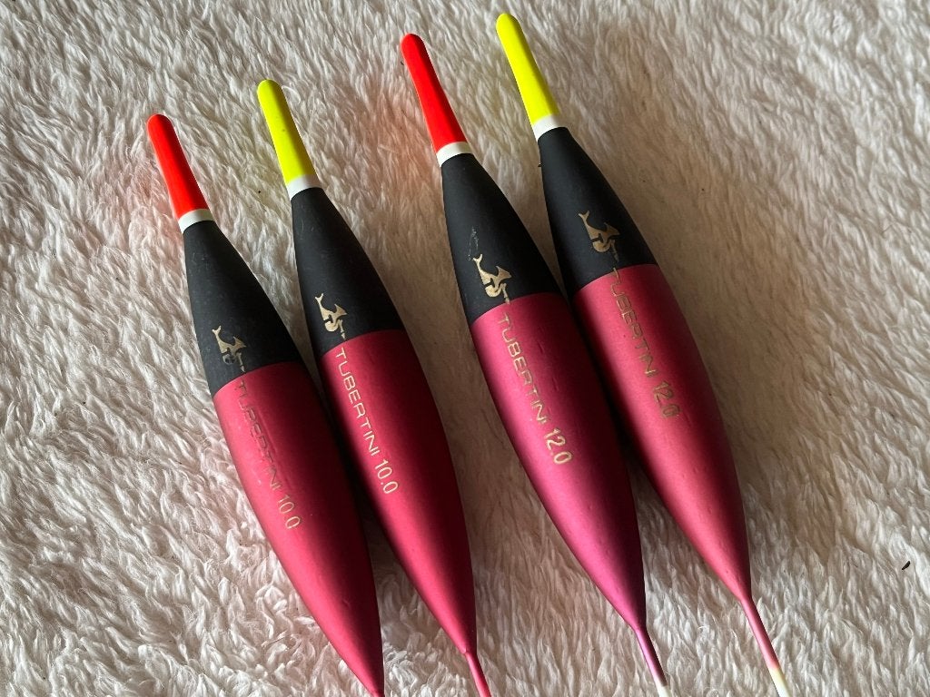 adv 193 / NIEUW serie 4 dobbers TUBERTINI, Ophalen of Verzenden, Nieuw, Dobber of Lood