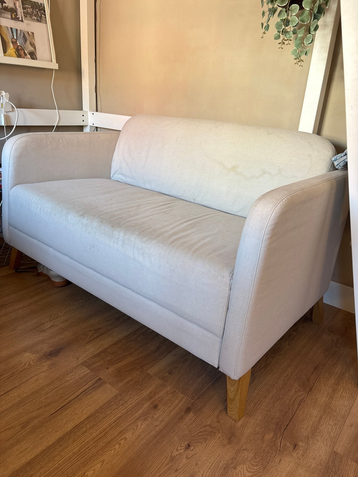 Gratis IKEA LINANÄS 2-zitsbank Vissle beige, Ophalen, Gebruikt, Tweepersoons, 75 tot 100 cm