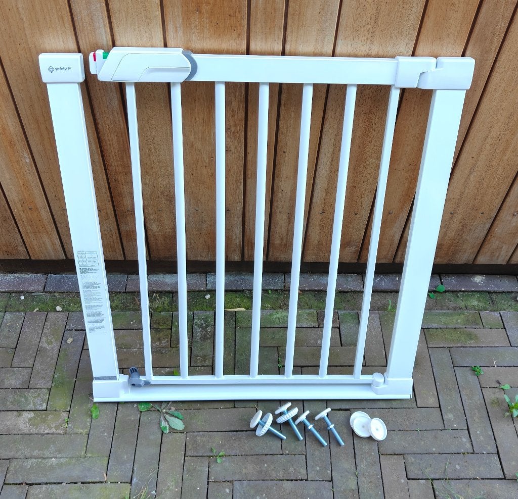 Safety 1st Flat Step Traphekje (73-80cm) wit metaal, Kinderen en Baby's, Ophalen, Gebruikt, Klemhekje, Metaal of IJzer