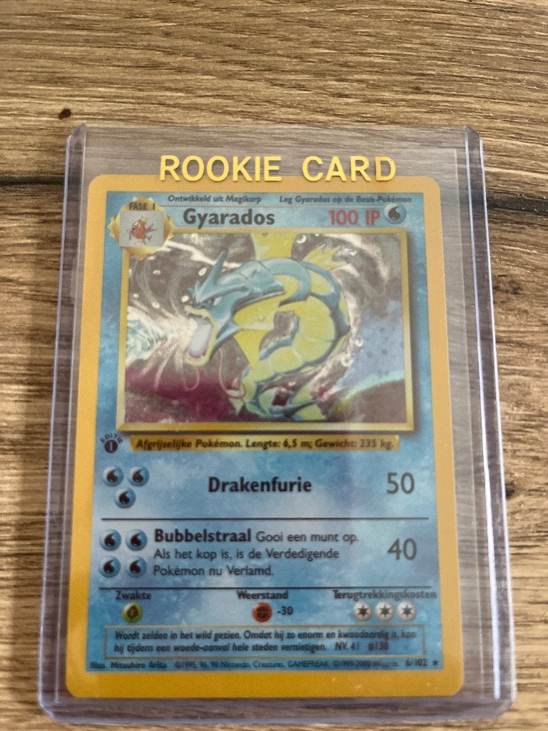 Gyarados first edition 1999, Ophalen of Verzenden, Zo goed als nieuw, Losse kaart, Foil