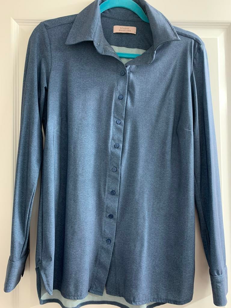 Studio Anneloes Poppy blouse denim in nieuwstaat maat M, Ophalen of Verzenden, Zo goed als nieuw, Maat 38/40 (M), Blauw