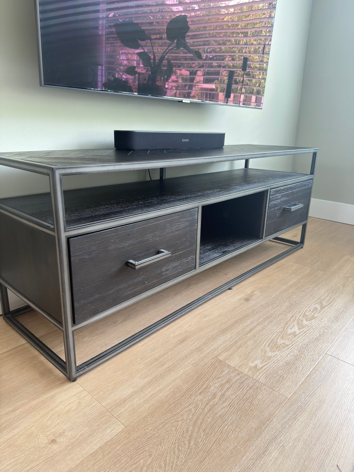 Zwart Eleonora TV-Meubel, Ophalen, 100 tot 150 cm, Zo goed als nieuw, Minder dan 100 cm