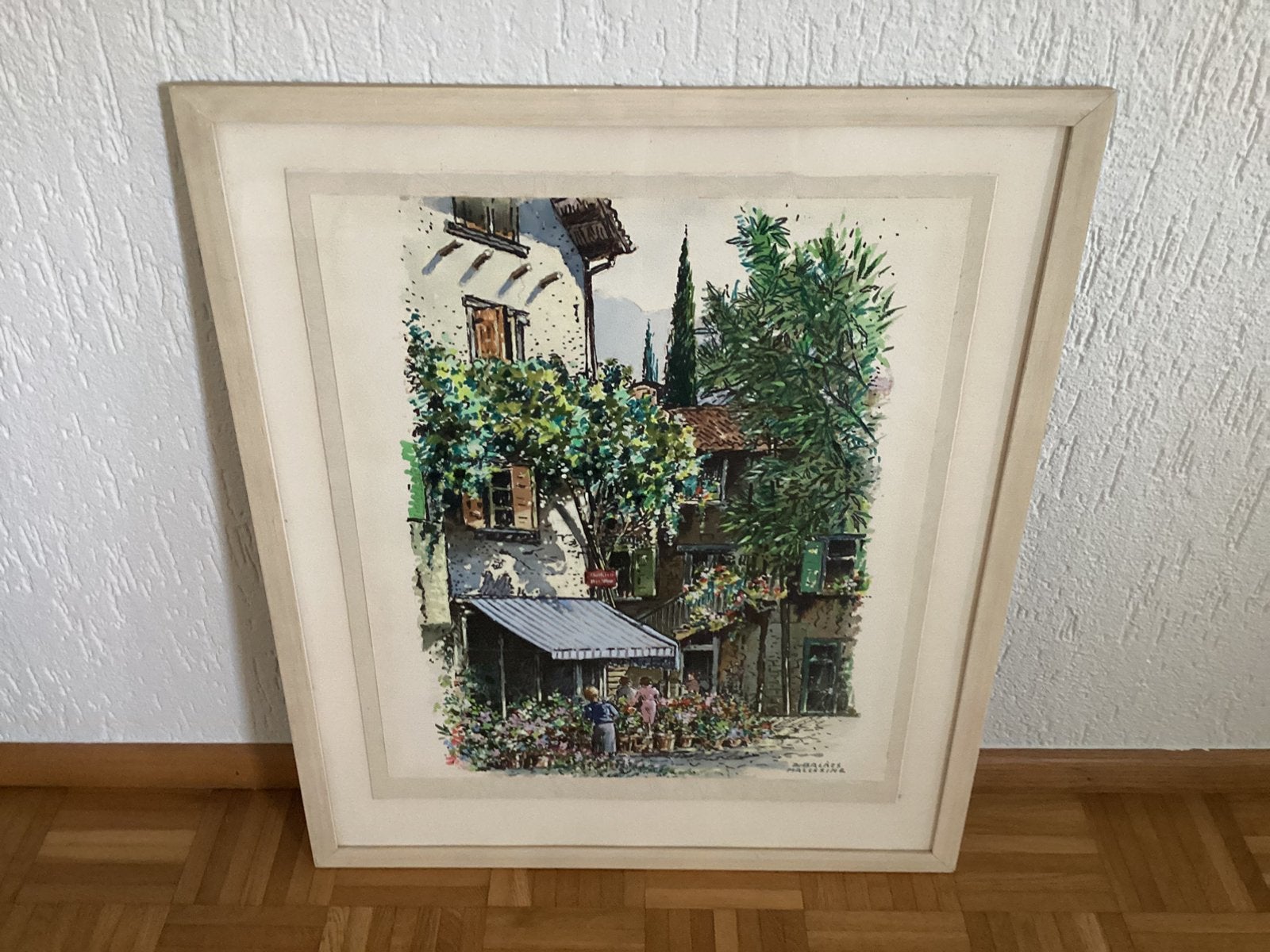 Aquarel “ Malcesine Gardameer”, Antiek en Kunst, Ophalen