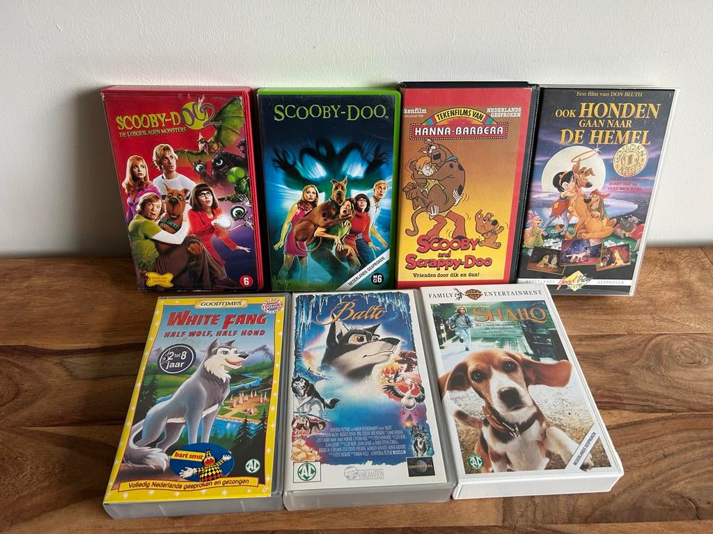 VHS Banden Collectie: Scooby-Doo, White Fang, Balto, Shailo, Alle leeftijden, Ophalen of Verzenden, Gebruikt, Actie en Avontuur