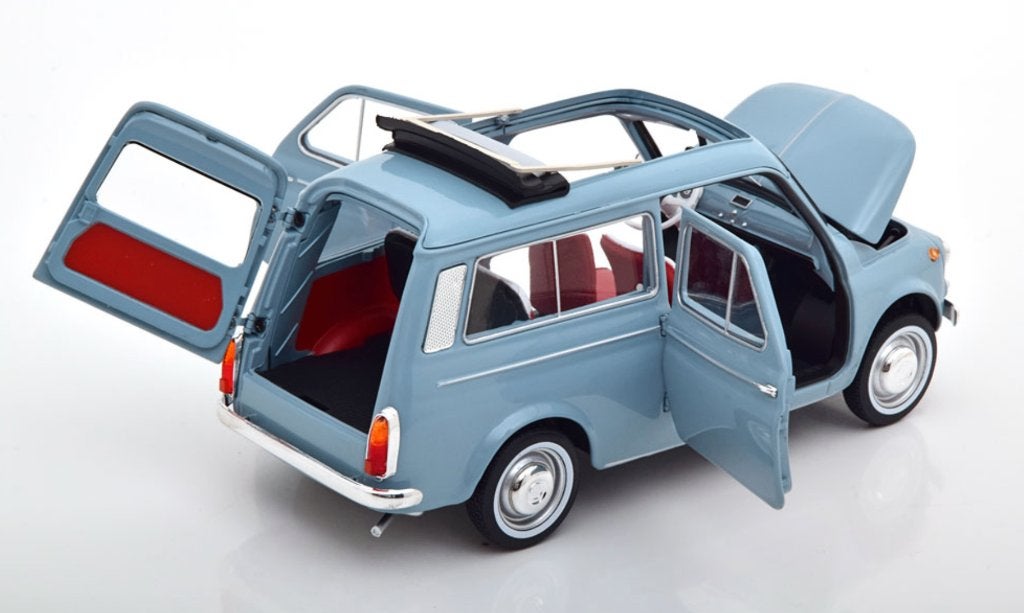 FIAT 500 GIARDINIERA '64 BLAUW SCHAAL 1/18 NOREV REF. 187726, Verzenden, Nieuw, Auto, Norev