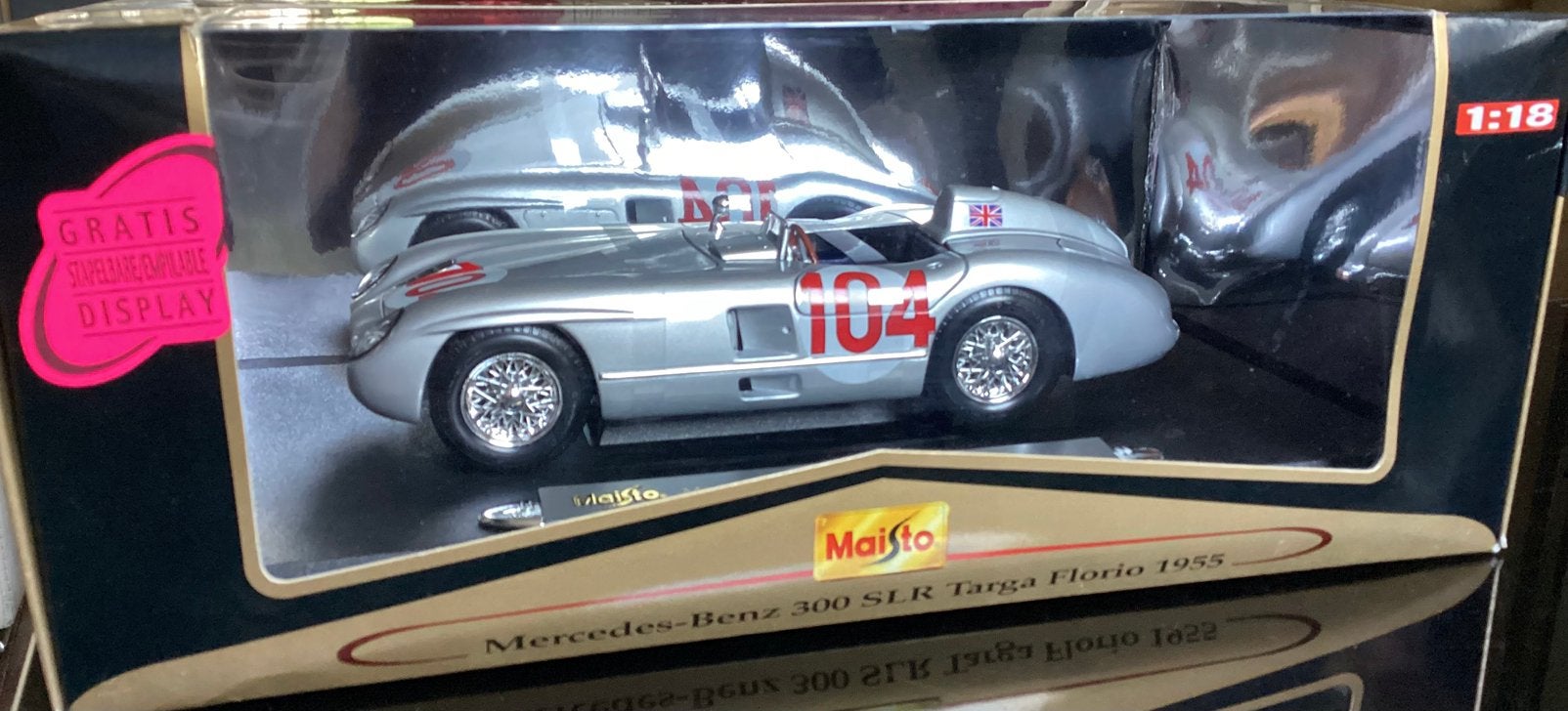 Mercedes Benz SLR Targa Florio 1955, Hobby en Vrije tijd, Modelauto's | 1:18, Ophalen of Verzenden, Zo goed als nieuw, Auto, Maisto