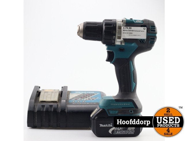 Makita DDF484 Inclusief Accu en Oplader (2023), Makita, Zo goed als nieuw, Support@makita.com, Makita Corporation, 3-11-8, Sumiyoshi-cho, 
Anjo, Aichi 446-8502
Japan