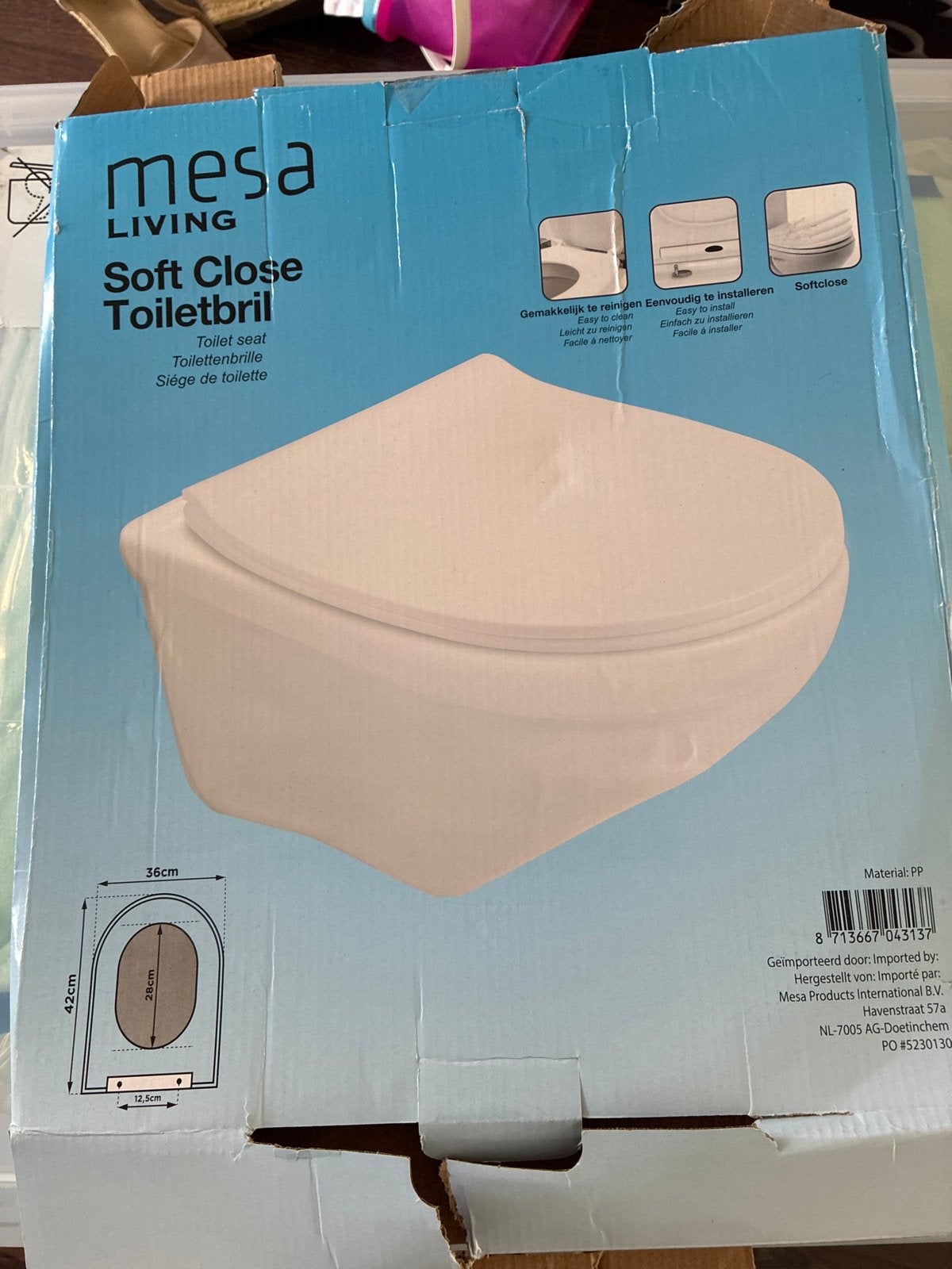 Mesa Living Soft Close Toiletbril - Nieuw in doos, Ophalen, Nieuw, Toilet
