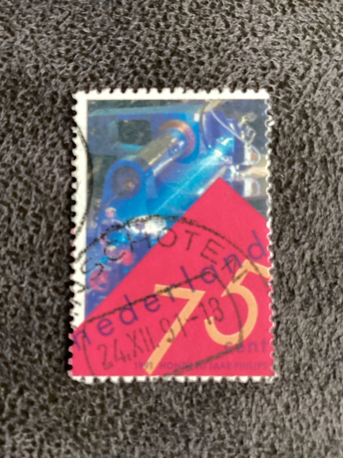 Nederlandse postzegel 1991 - 100 jaar Philips, Postzegels en Munten, Ophalen of Verzenden, Na 1940, Gestempeld