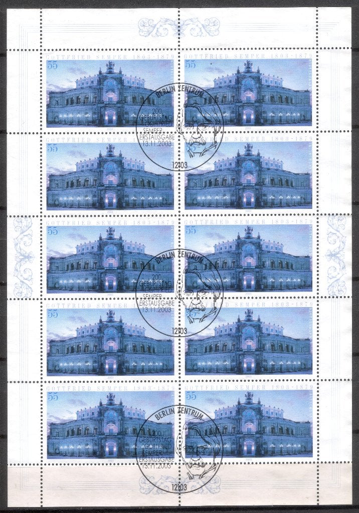 Bundesrepublik (155) - velletje Gottfried Semper, Verzenden, 1990 tot heden, Gestempeld