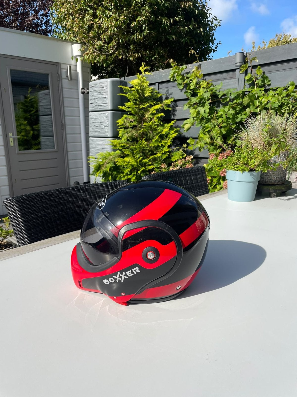 ROOF Boxer V8 zwart/rood maat S/M, M, Systeemhelm, Dames, Tweedehands
