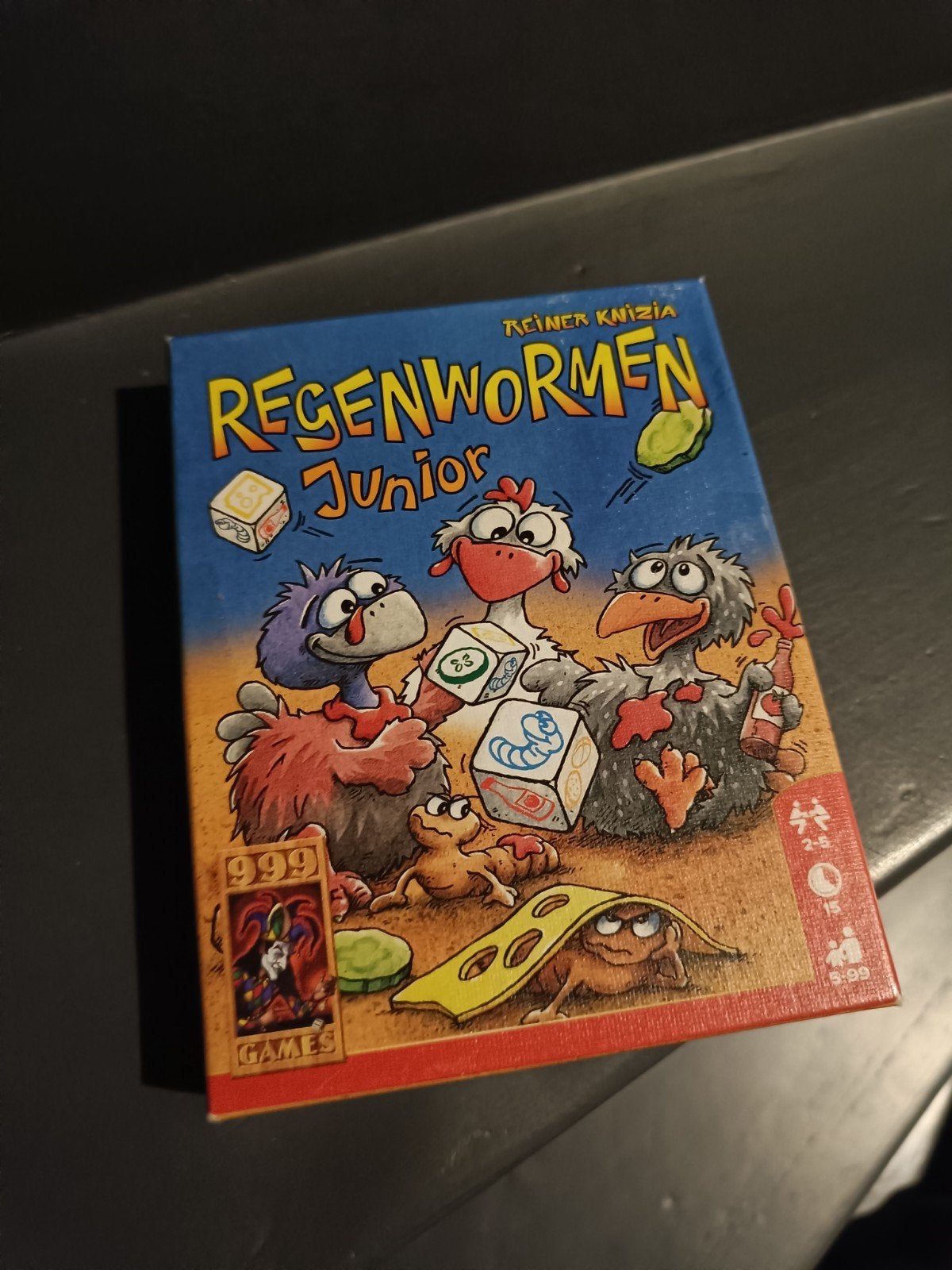 Regenwormen Junior - Leuk dobbelspel voor kinderen, Vijf spelers of meer, Ophalen of Verzenden, Zo goed als nieuw, 999 Games