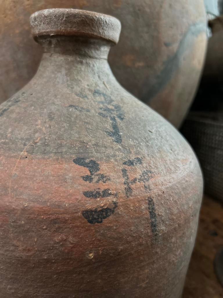 Oud Chinees hals kruikje sober sleets imperfect, Ophalen of Verzenden