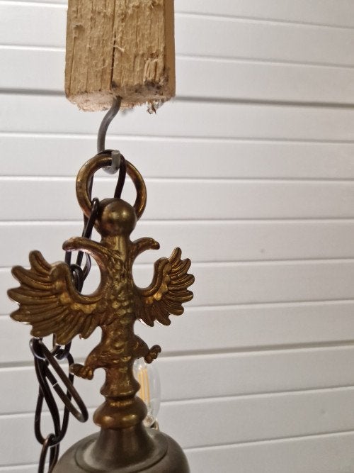 kroonluchter messing met 3 lampen, Ophalen of Verzenden, 'T Olde Gre-j, Info@toldegrej.nl, Endepoelstraat 20f Didam