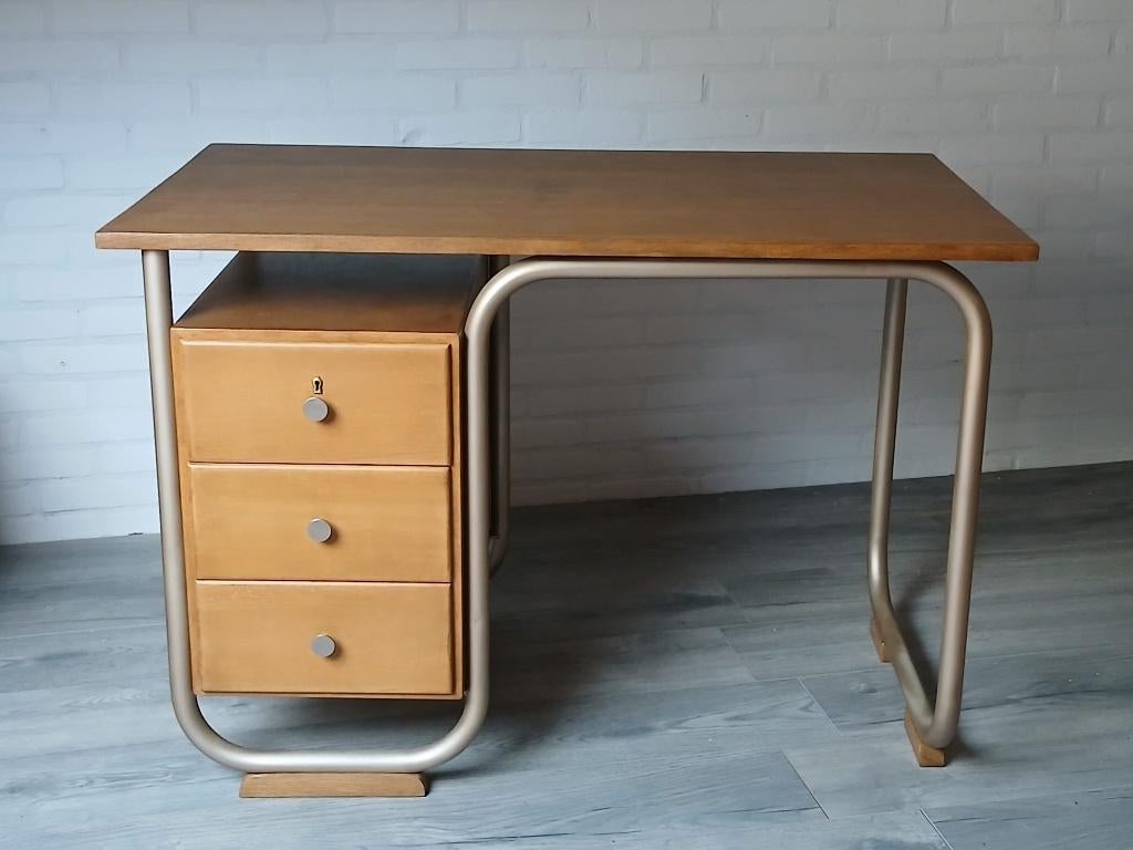 Bauhaus bureau vintage, Huis en Inrichting, Bureaus, Ophalen, 110 cm, Vintage, Overige materialen