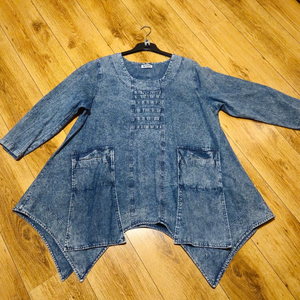 A-line jeans tuniek + broek La Bass 44-48 incl verzend, Maat 46/48 (XL) of groter, Zo goed als nieuw, La Bass, Verzenden