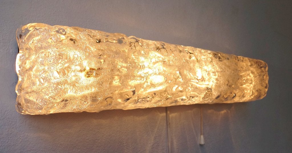 Vintage wandlamp ijsglas Limburg Glashütte Murano, Ophalen of Verzenden, Gebruikt