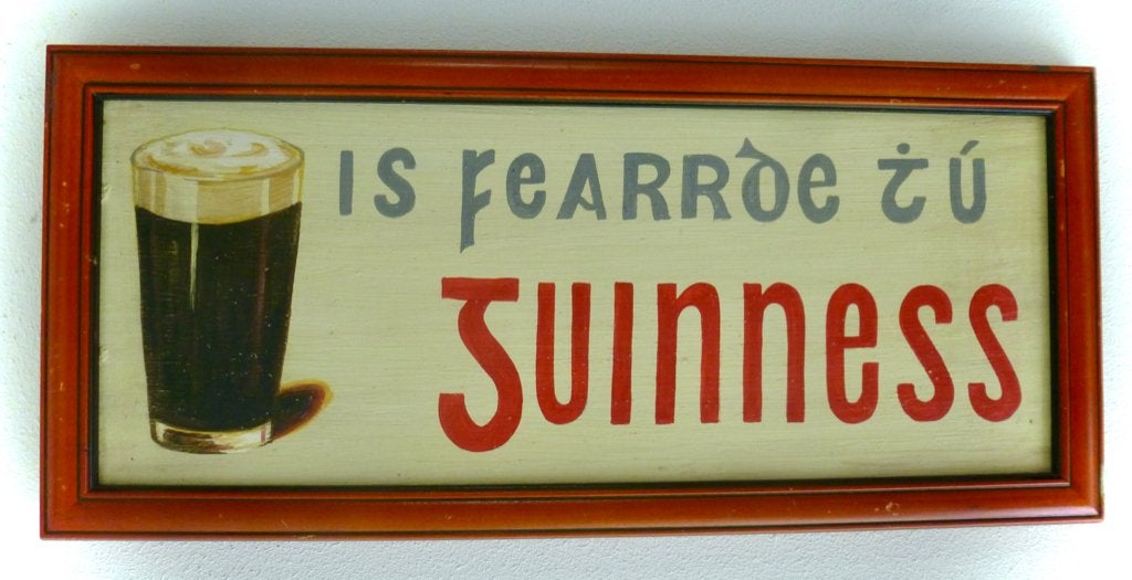 Handgeschilderd houten Irish pub bord / Guinness / mancave, Verzamelen, Reclamebord, Ophalen of Verzenden, Zo goed als nieuw, B6