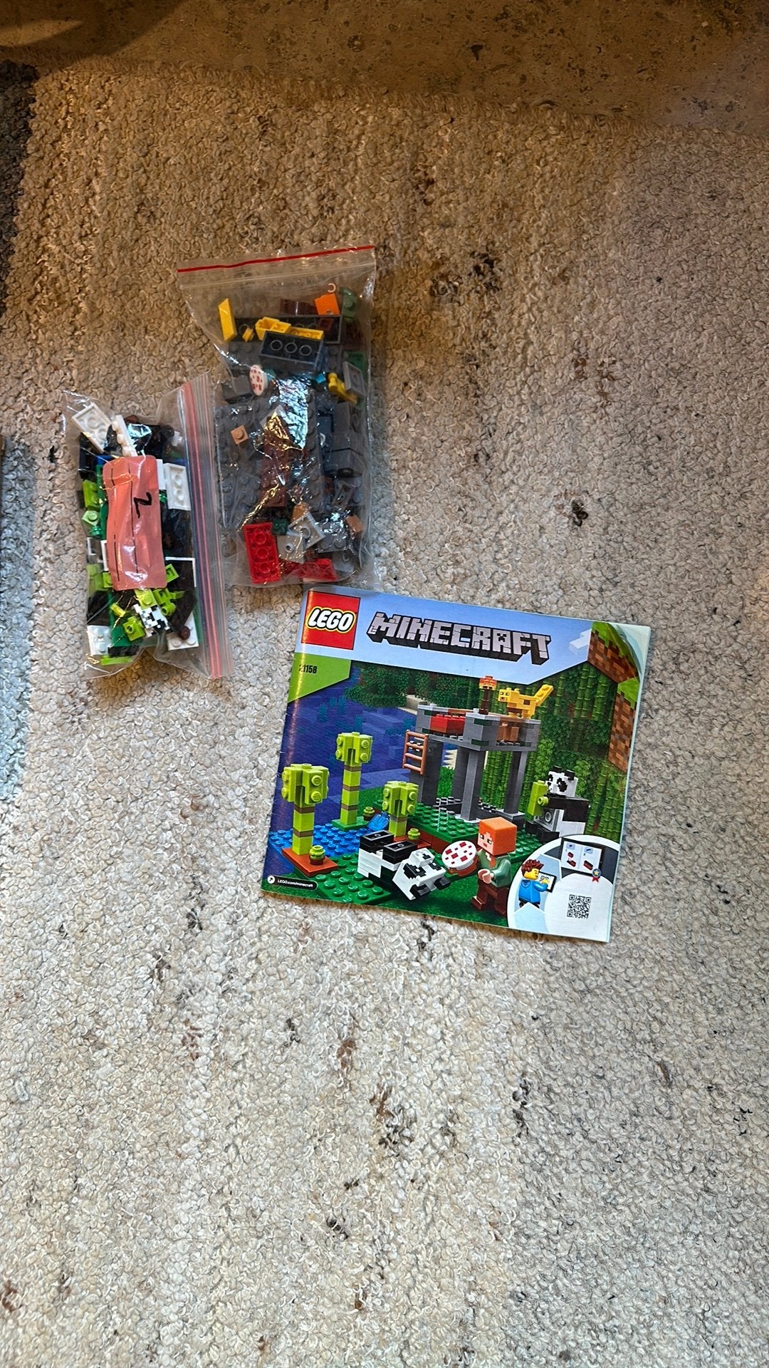 LEGO minecraft, rhe panda nursery. Set 21158, Gebruikt, Minecraft, Lego, Ophalen of Verzenden