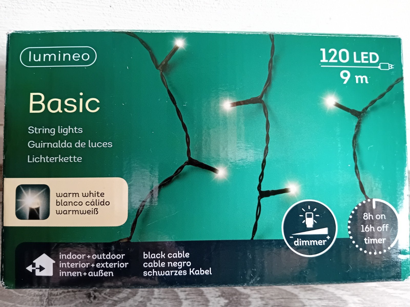Lumineo Basic Kerstversiering 120 LED 9 Meter. Buien/Binnen, Ophalen, Nieuw