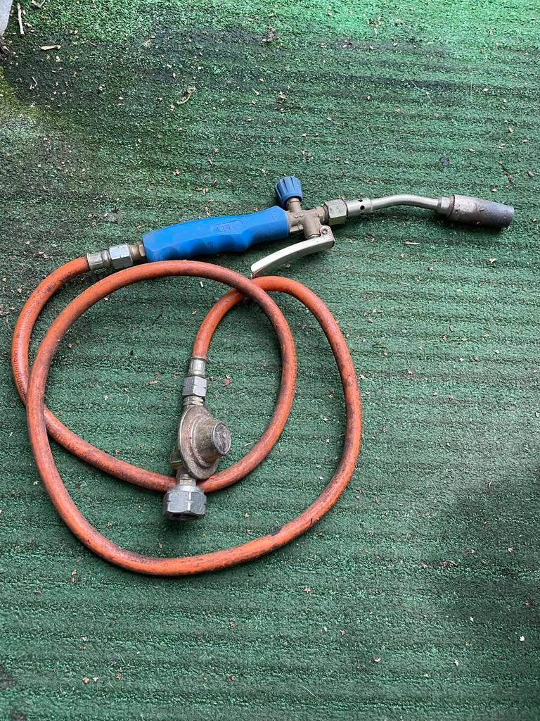 Gasbrander met slang en drukregelaar, Ophalen of Verzenden, Gebruikt, Overige typen