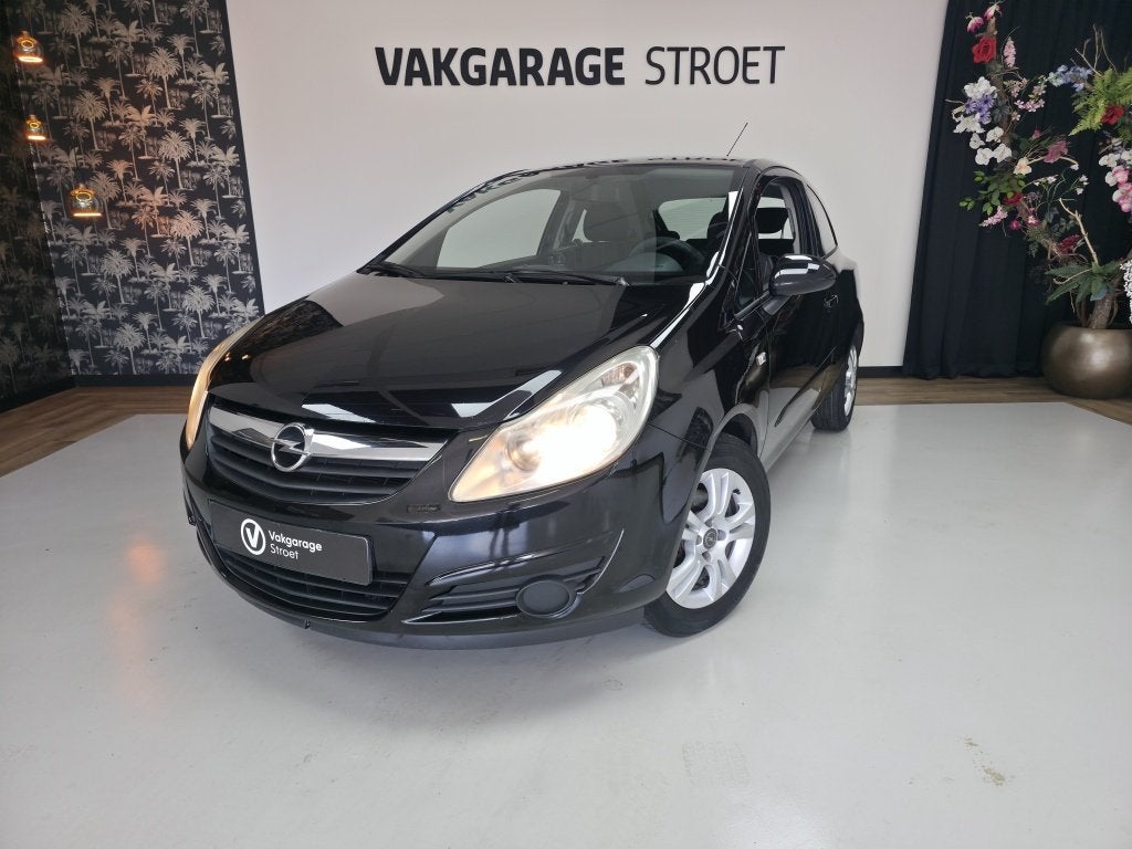 Opel Corsa 1.2-16V Airco | lichtmetaal | originele ohboekje, Auto's, Opel, Zwart, 1229 cc, Zwart, Bedrijf
