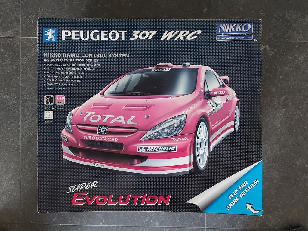 Nikko Peugeot 307 WRC RC Auto, Ophalen of Verzenden, Gebruikt, Schaal 1:10