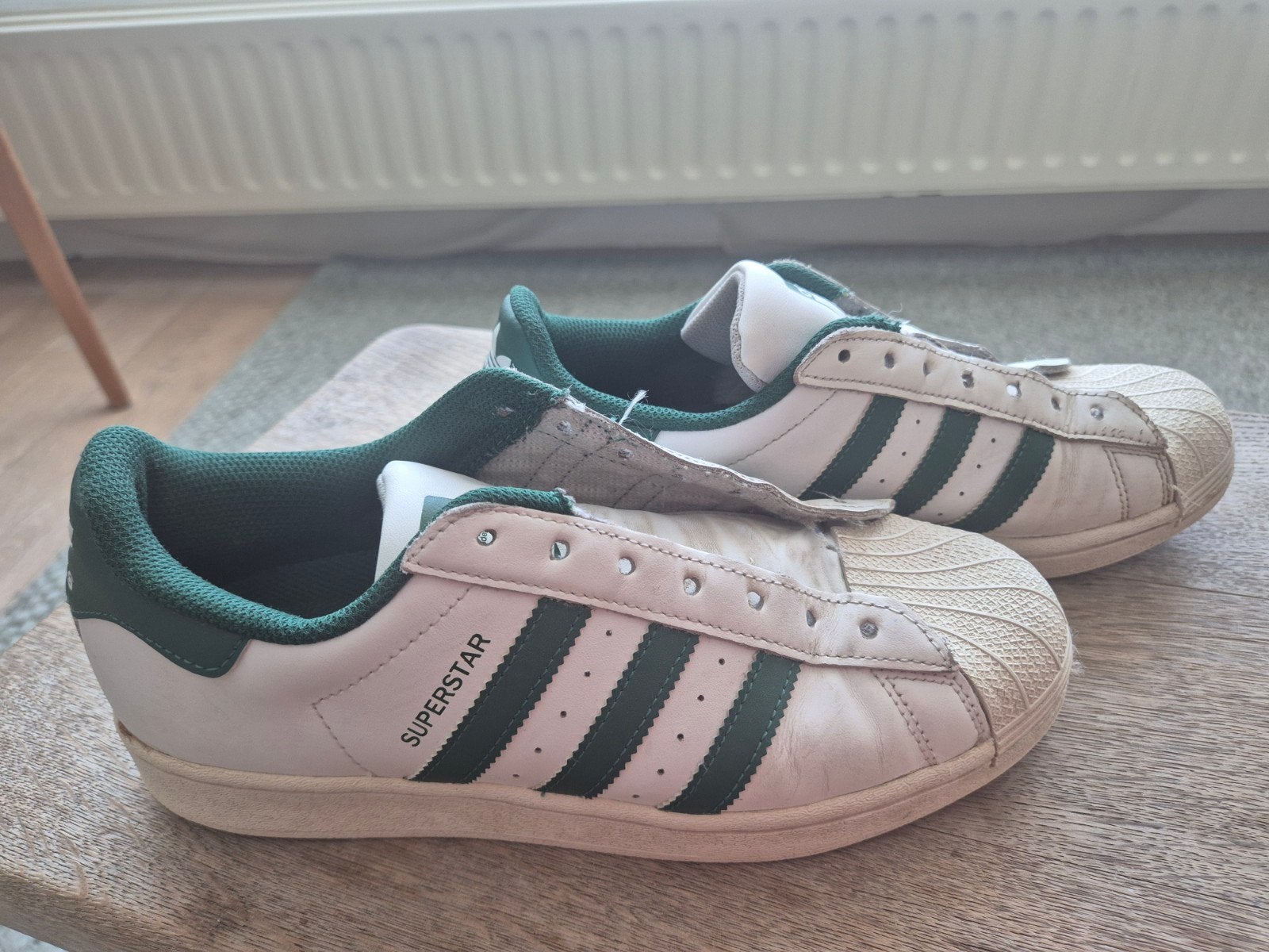 Adidas Superstar sneakers wit/groen, Adidas, Wit, Ophalen of Verzenden, Sneakers of Gympen
