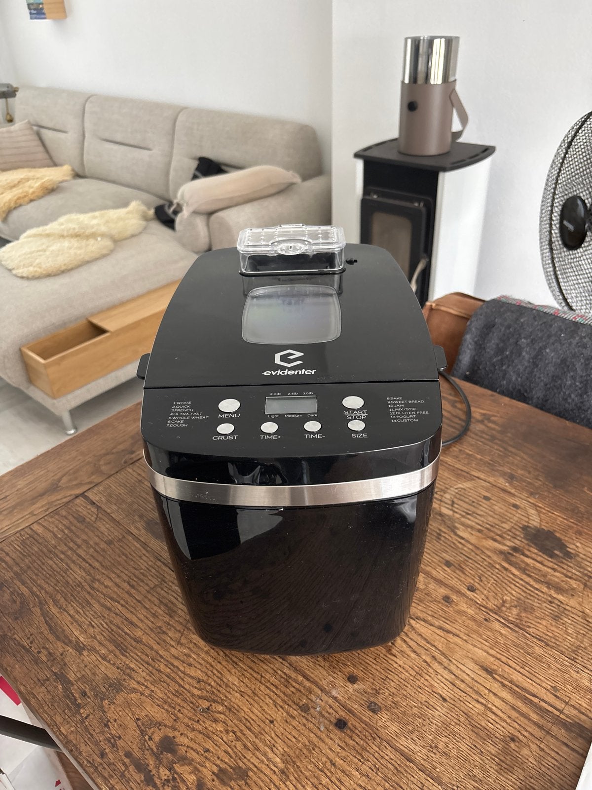 Evidenter Broodbakmachine - Zwart, BM800, Witgoed en Apparatuur, Broodbakmachines, Zo goed als nieuw, Met timer, 800 tot 1200 gram deeg