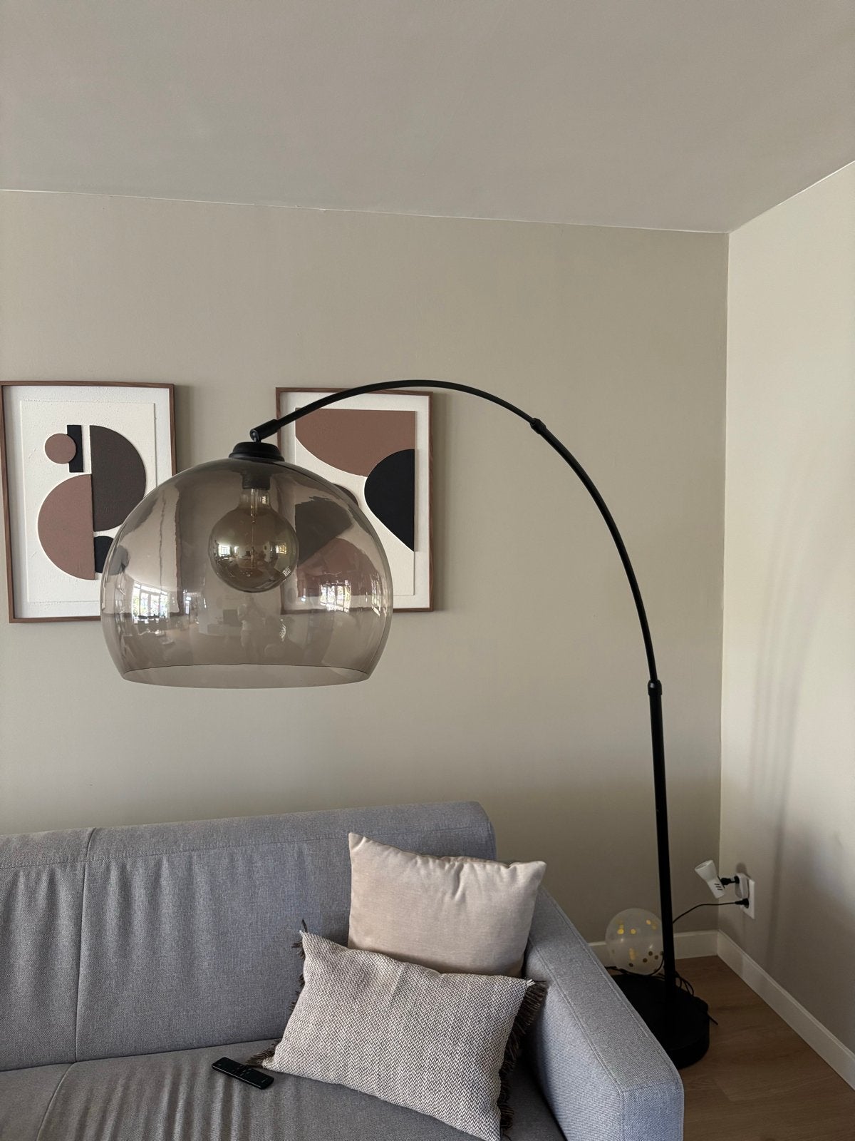 Booglamp met kap, Ophalen, Gebruikt, E27 (groot), Glas
