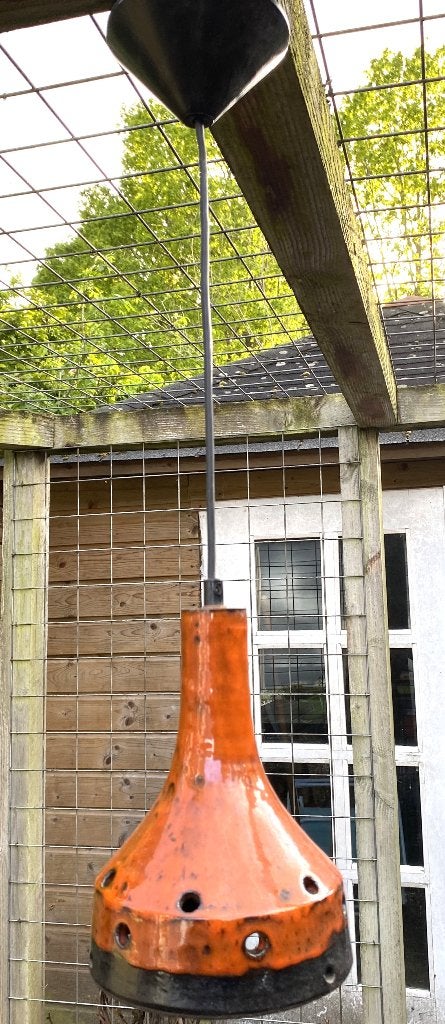 Leuke Aardewerk Lamp - vintage retro keramiek flower power, Huis en Inrichting, Lampen | Hanglampen, Keramiek, Zo goed als nieuw