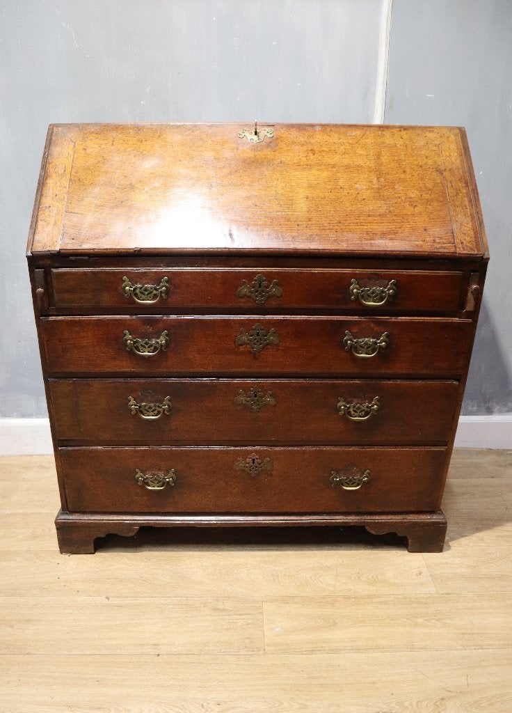 Antieke Engelse secretaire, klepbureau 18e eeuw, Ophalen of Verzenden