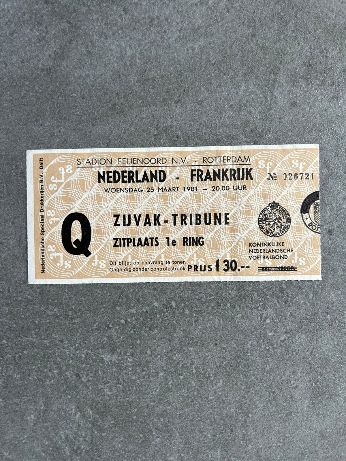 Nederland - Frankrijk 1981 ticket, Ophalen of Verzenden, Overige typen