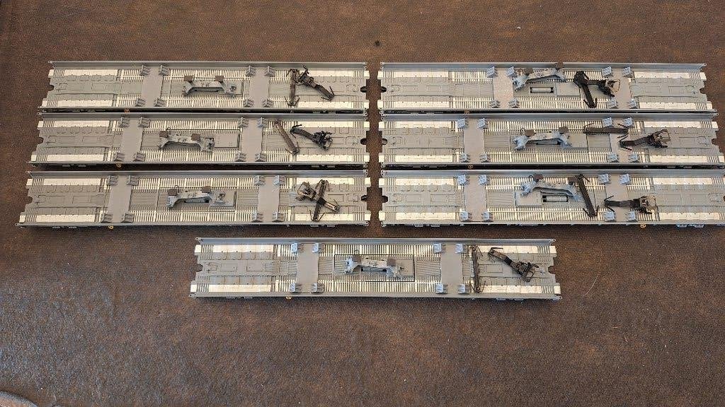 7 Marklin Rollende landstrasse wagons Hupac in een koop., Wisselstroom, Wagon, Ophalen of Verzenden, Zo goed als nieuw