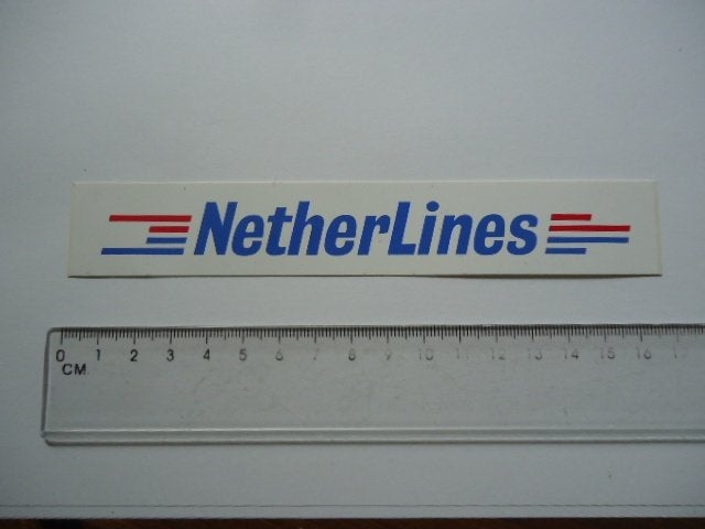 sticker oud NETHERLINES plastic groot vliegtuig airline KLM, Verzenden, Zo goed als nieuw, Bedrijf of Vereniging