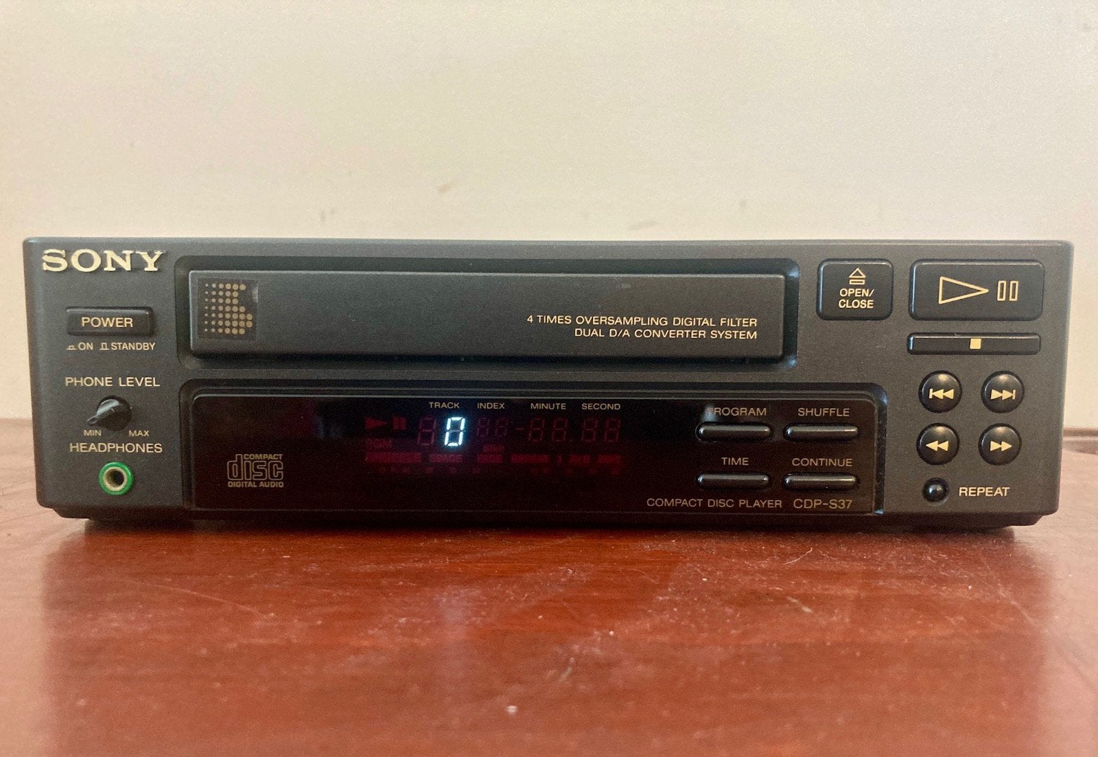 Sony CDP-S37 CD Speler - Compact Disc Player (1989), Audio, Tv en Foto, Cd-spelers, Ophalen of Verzenden, Niet werkend, Sony