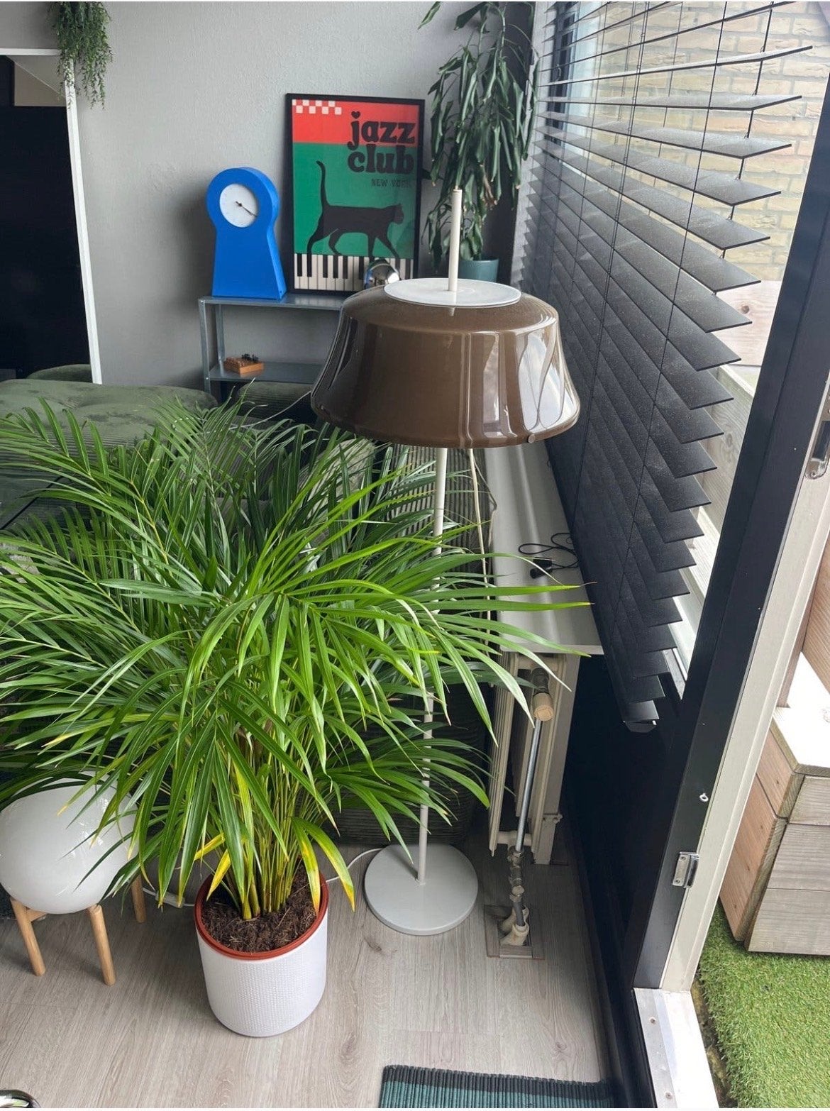 Vintage vloerlamp jaren '70, Ophalen, Gebruikt, E27 (groot), Metaal