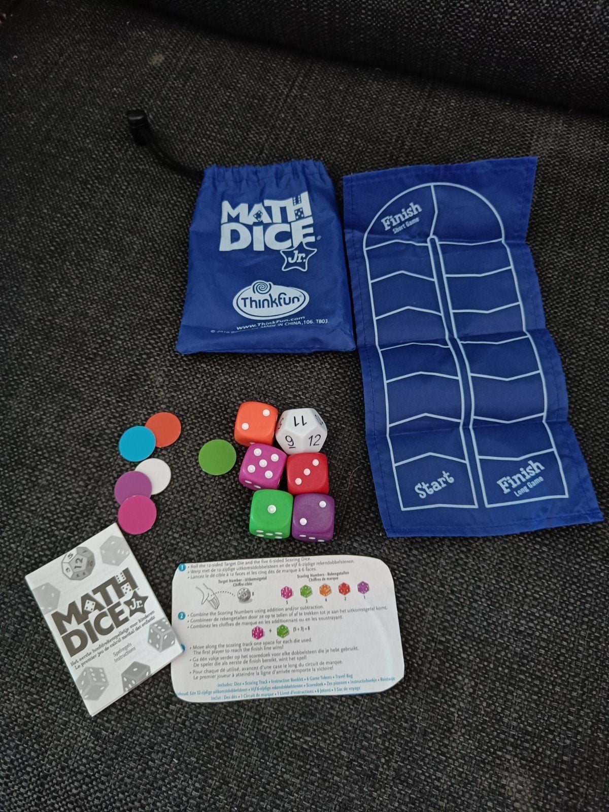 Math Dice Junior - thinkfun Rekenspel voor Kinderen, Ophalen of Verzenden, Zo goed als nieuw, Rubik's of 3D-puzzel
