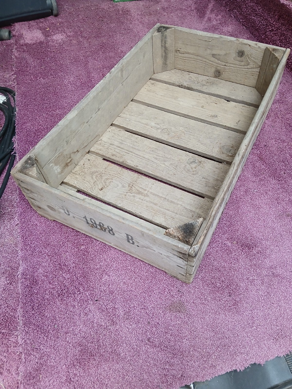 Vintage Houten Kist - Coop. Veiling Oud-Beijerland 1968, Minder dan 50 cm, Gebruikt, 50 tot 100 cm, Ophalen of Verzenden