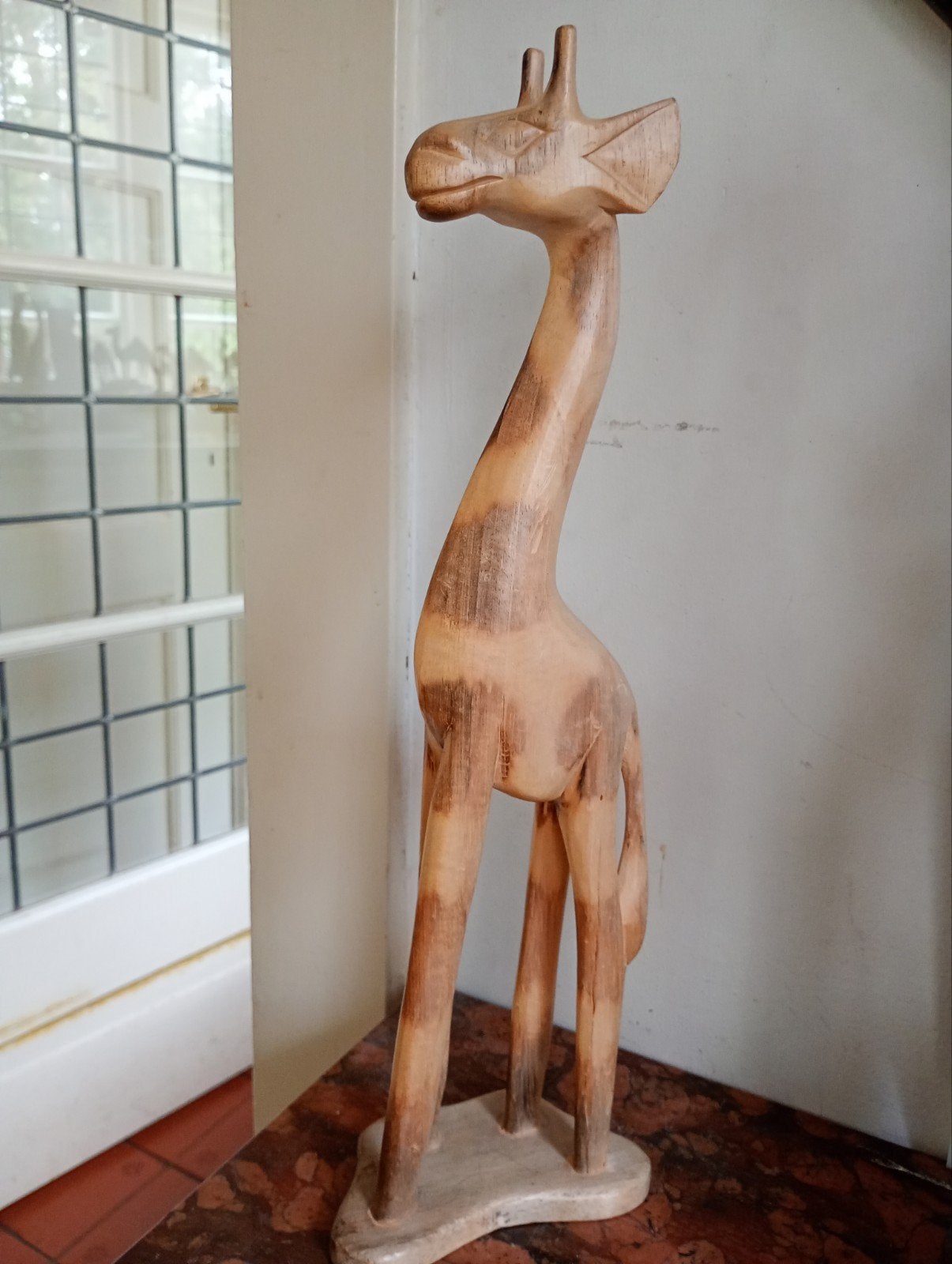 houten giraf beeld, 40 cm, 40 cm, Afrika, Houtsnijwerk, Ophalen