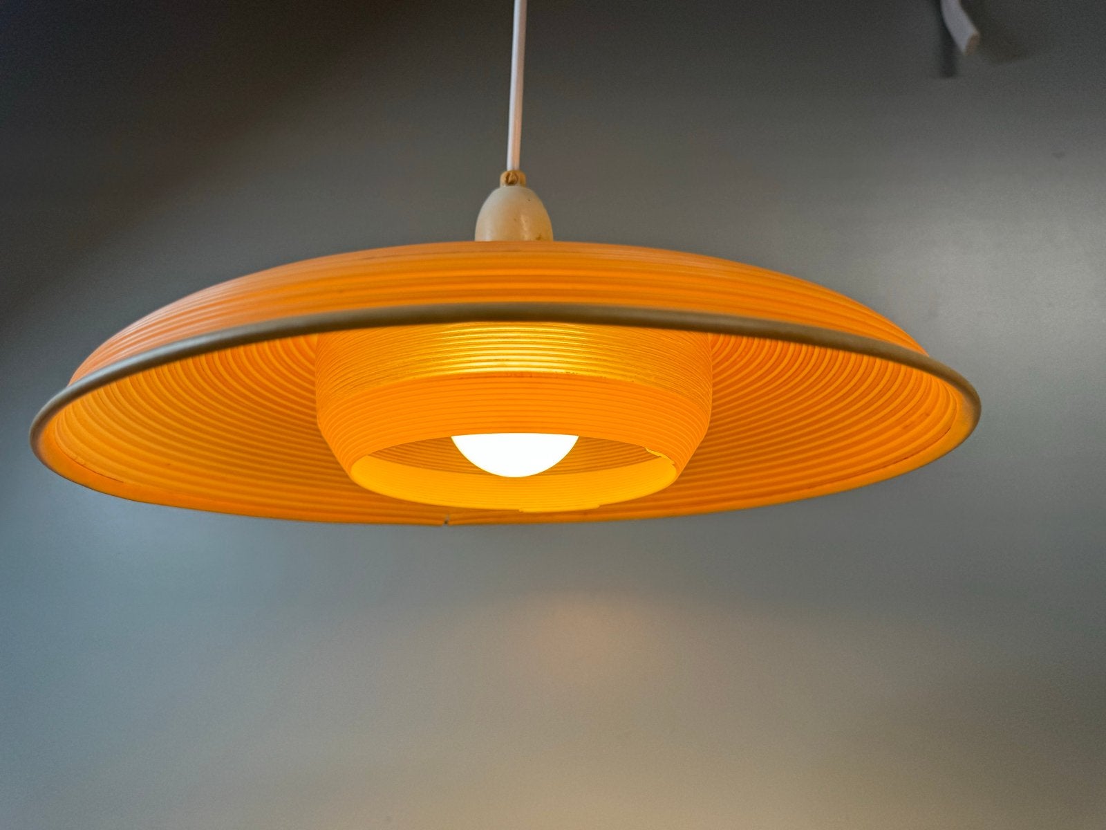 Deens Design Rotaflex Hanglamp - Vintage Oranje Plafondlamp, Huis en Inrichting, Lampen | Hanglampen, Kunststof, Gebruikt, ?, ?