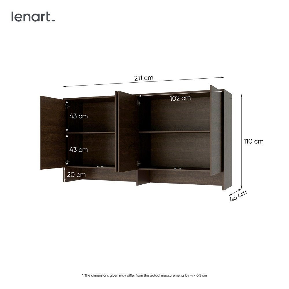 Concept opzetkast (110 cm hoog) - Walnoot, Niet ingevuld, Niet ingevuld, Niet ingevuld