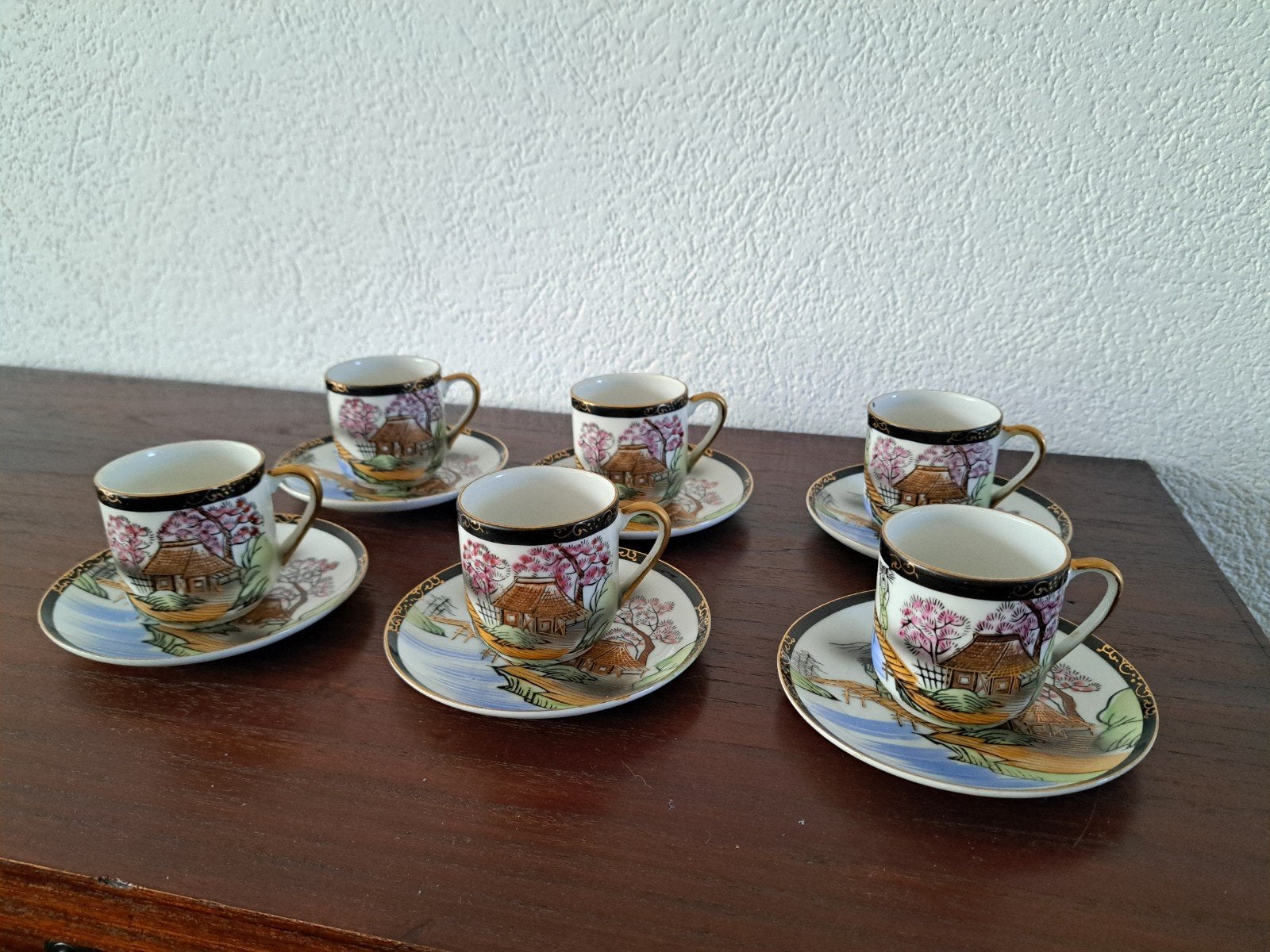 Japans Kutani Vintage Thee servies Kop en Schotel Geisha, Antiek en Kunst, Ophalen