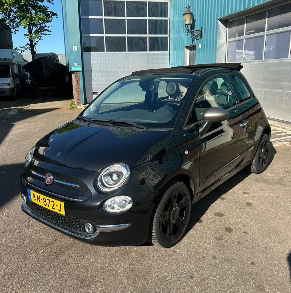 Fiat 500 Cabrio 1.2 2016 Zwart, Auto's, Fiat, Voorwielaandrijving, 4 cilinders, Origineel Nederlands, Handgeschakeld